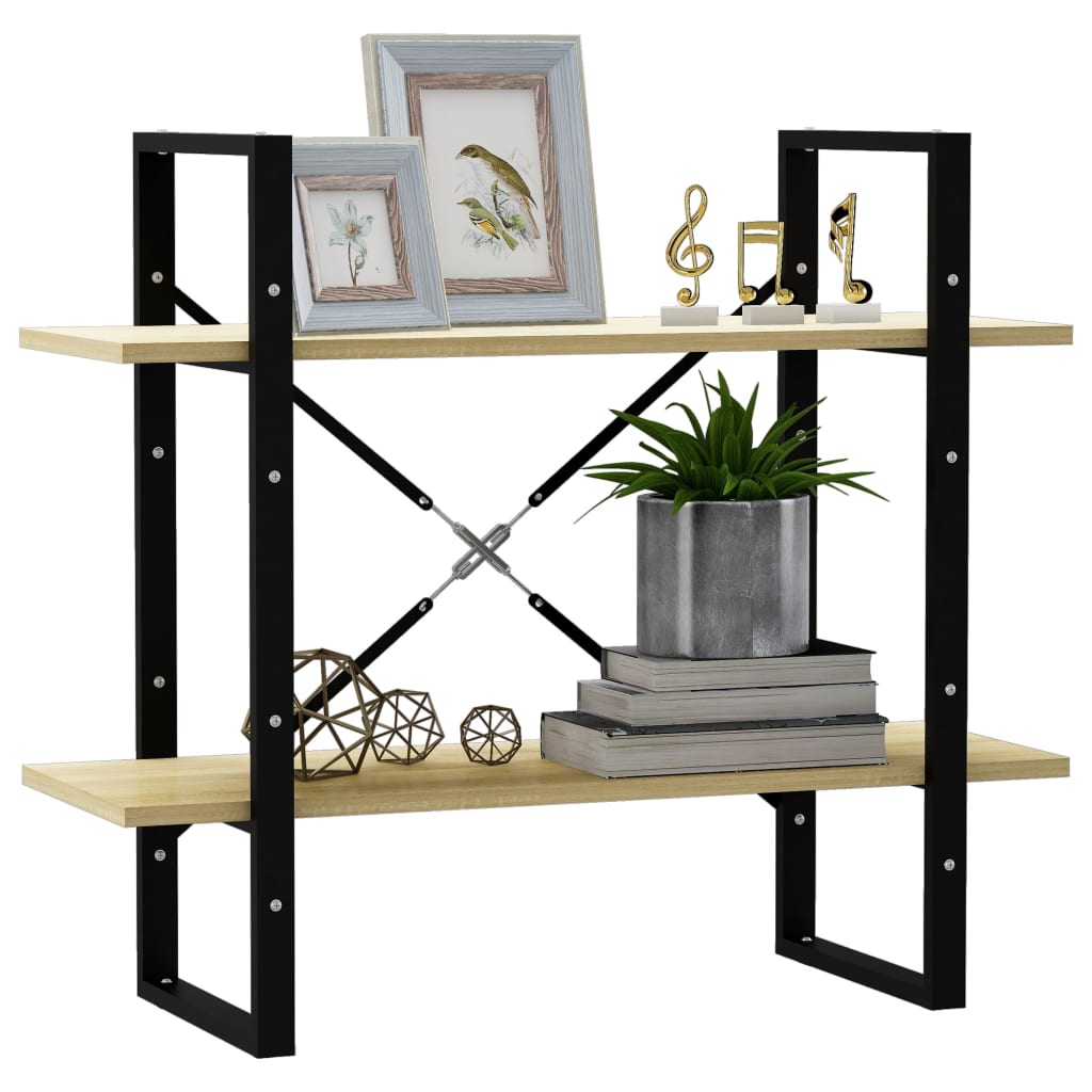 

vidaXL Boekenkast met 2 schappen 80x30x70 cm spaanplaat sonoma eiken