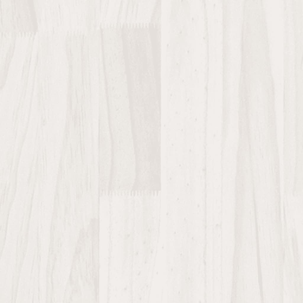 Kétszintes fehér tömör fenyőfa könyvszekrény 80 x 30 x 70 cm 