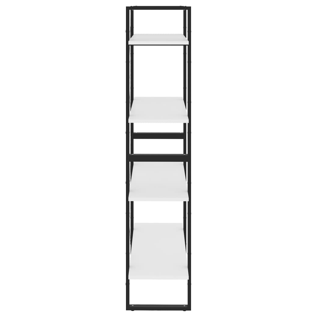 Bücherregal 4 Fächer Weiß 80x30x140 cm Spanplatte