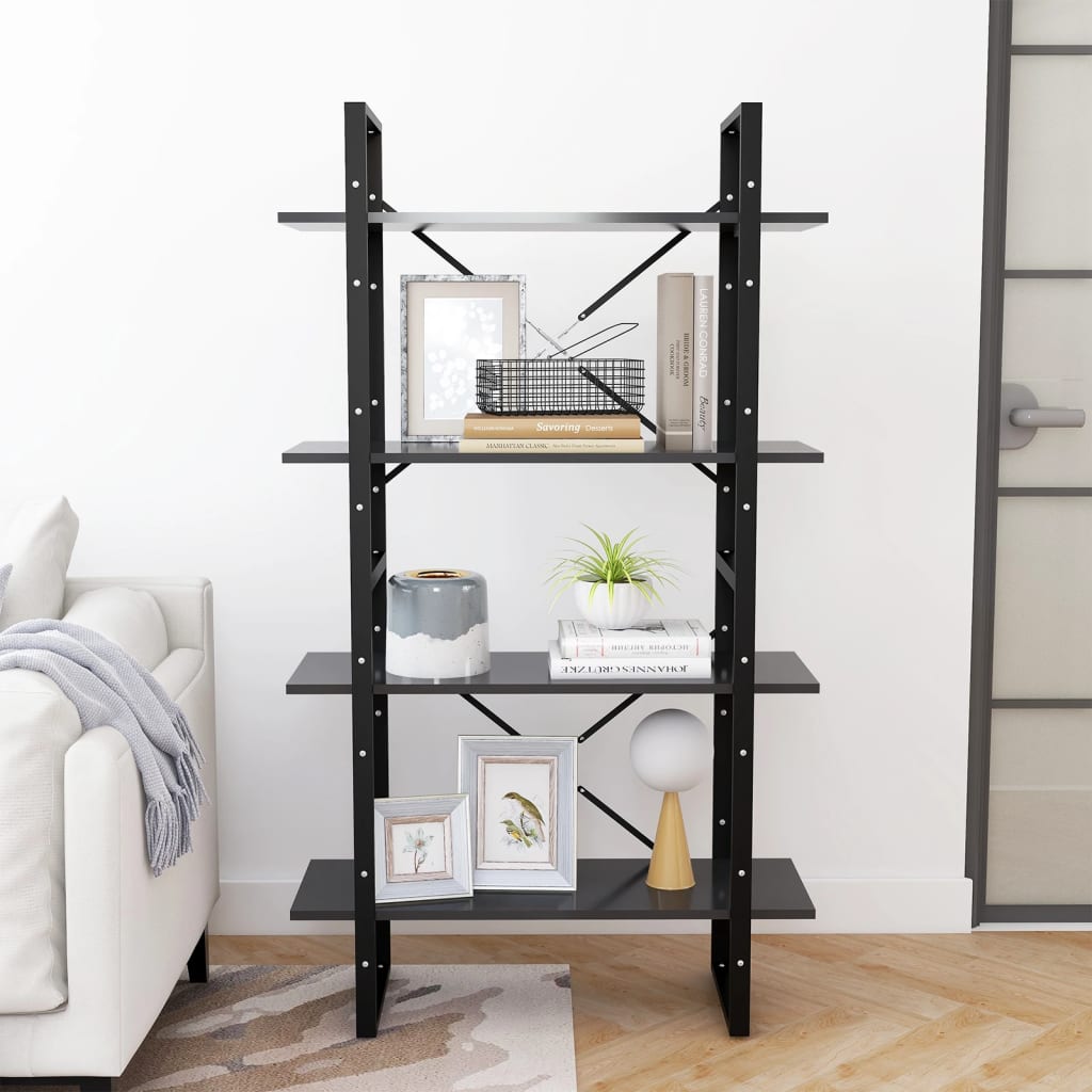 

vidaXL Boekenkast met 4 schappen 80x30x140 cm spaanplaat grijs