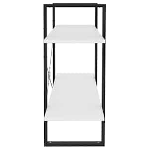 Knihovna se 2 policemi bílá 100 x 30 x 70 cm kompozitní dřevo - obrázek 6