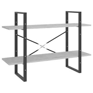 Knihovna se 2 policemi betonově šedá 100 x 30 x 70 cm kompozit - obrázek 2