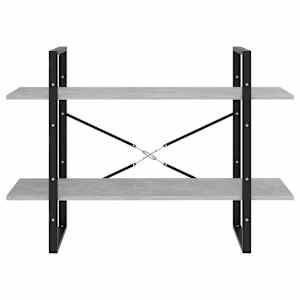 Knihovna se 2 policemi betonově šedá 100 x 30 x 70 cm kompozit - obrázek 5