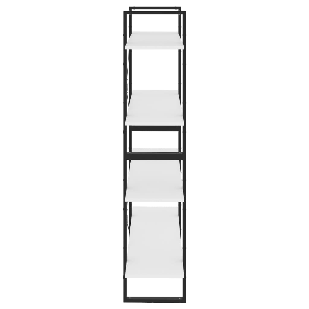 Bücherregal 4 Fächer Weiß 100x30x140 cm Spanplatte