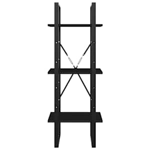 Knihovna se 3 policemi černá 40 x 30 x 105 cm kompozitní dřevo - obrázek 3
