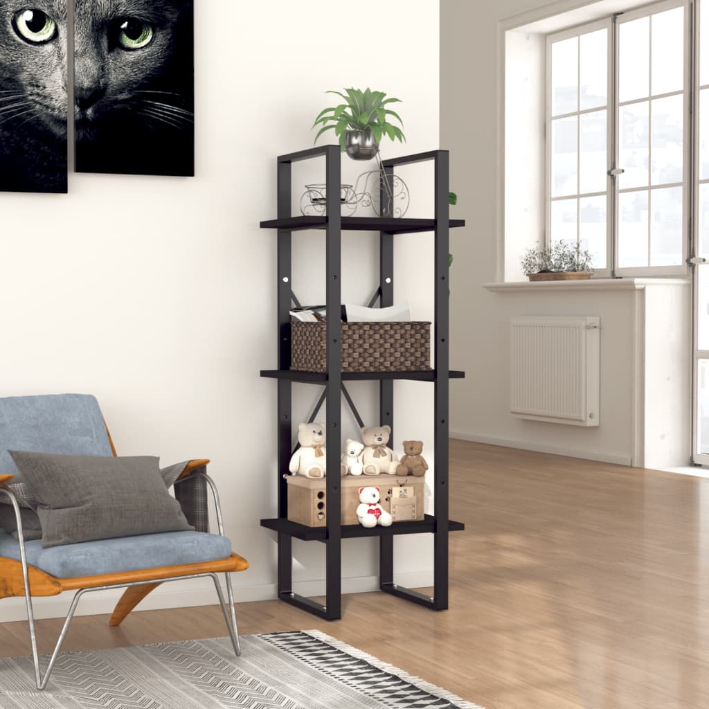 vidaXL Bücherregal 3 Fächer Schwarz 40x30x105 cm Holzwerkstoff