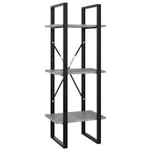 Knihovna se 3 policemi betonově šedá 40 x 30 x 105 cm kompozit - obrázek 2