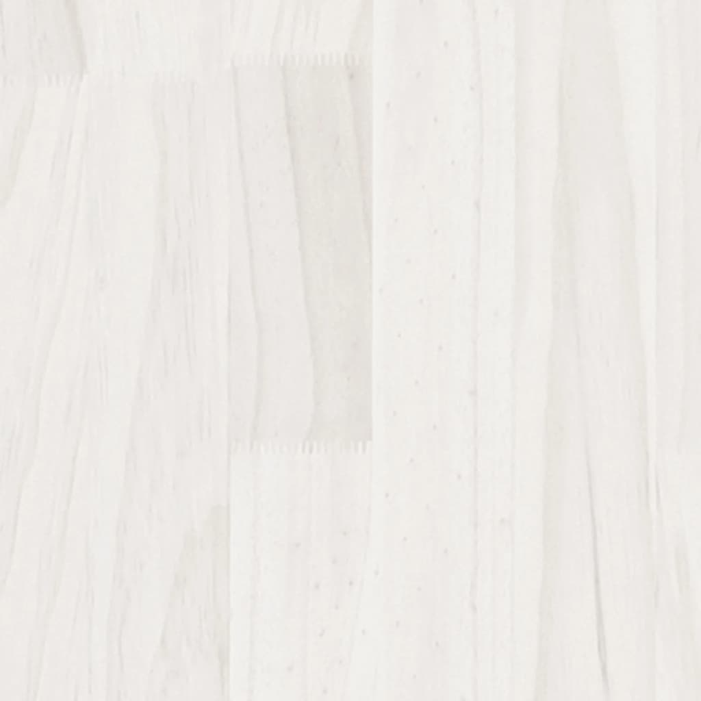 Bücherregal 3 Fächer Weiß 40x30x105 cm Massivholz Kiefer