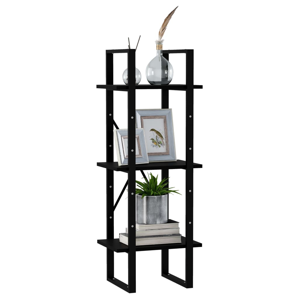 

vidaXL Boekenkast met 3 schappen 40x30x105 cm massief grenenhout zwart