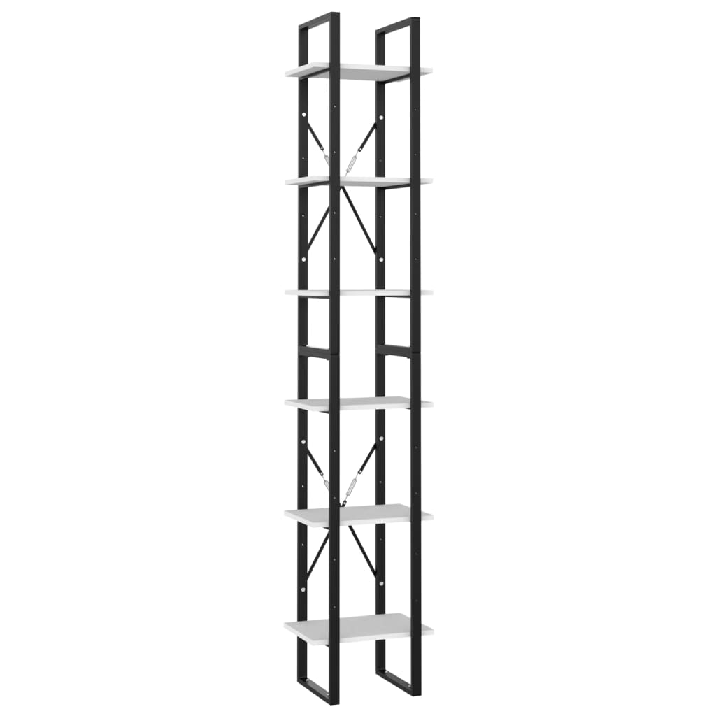 

vidaXL 6-Tier Book Cabinet White 15.7"x11.8"x82.7" Engineered Wood