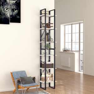 Knihovna se 6 policemi bílá 40 x 30 x 210 cm kompozitní dřevo - obrázek 1