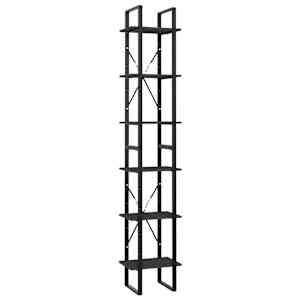 Knihovna se 6 policemi šedá 40 x 30 x 210 cm kompozitní dřevo - obrázek 2