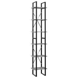 Knihovna se 6 policemi betonově šedá 40 x 30 x 210 cm kompozit - obrázek 2