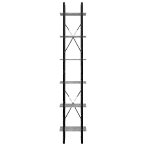 Knihovna se 6 policemi betonově šedá 40 x 30 x 210 cm kompozit - obrázek 5