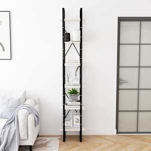 Vysoký regál bílý 40 x 30 x 210 cm masivní borové dřevo - obrázek 4
