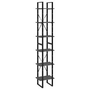 Vysoký regál šedý 40 x 30 x 210 cm masivní borové dřevo - obrázek 2