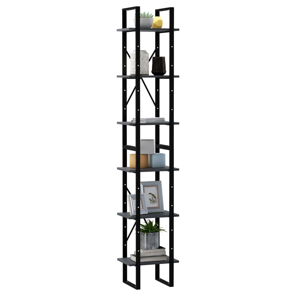 

vidaXL Hoge kast 40x30x210 cm massief grenenhout grijs
