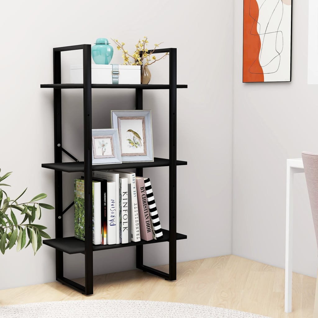 vidaXL Storage Shelf Black 23.6"x11.8"x41.3" Chipboard