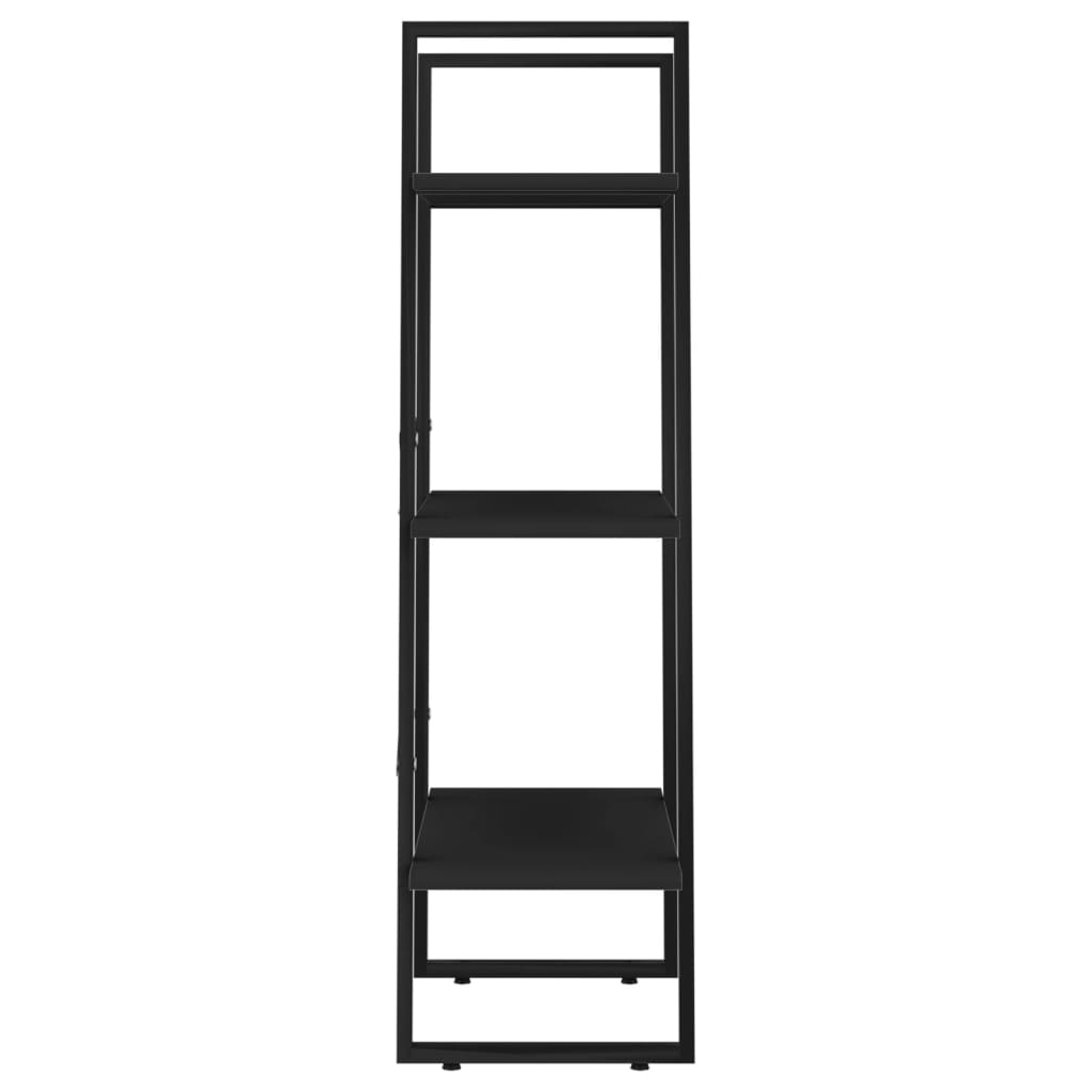 Fekete forgácslap tárolópolc 60 x 30 x 105 cm 