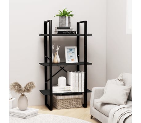 vidaXL Raft de depozitare, negru, 60x30x105 cm, lemn masiv de pin