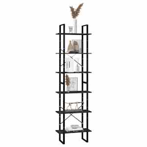 Úložný regál černý 60 x 30 x 210 cm kompozitní dřevo - obrázek 7