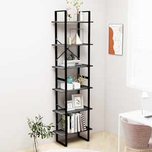 Regal s policami siv 60x30x210 cm inženirski les