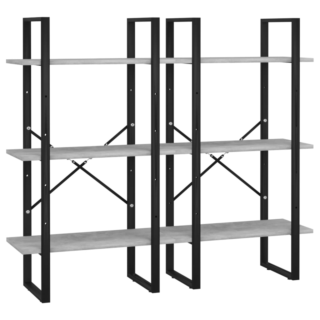 

vidaXL Opbergrek 60x30x210 cm bewerkt hout betongrijs