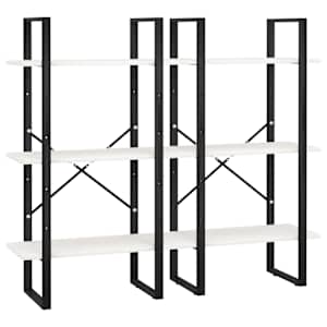 Úložný regál bílý 60 x 30 x 210 cm masivní borové dřevo - obrázek 3