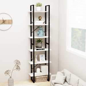 Úložný regál bílý 60 x 30 x 210 cm masivní borové dřevo - obrázek 4