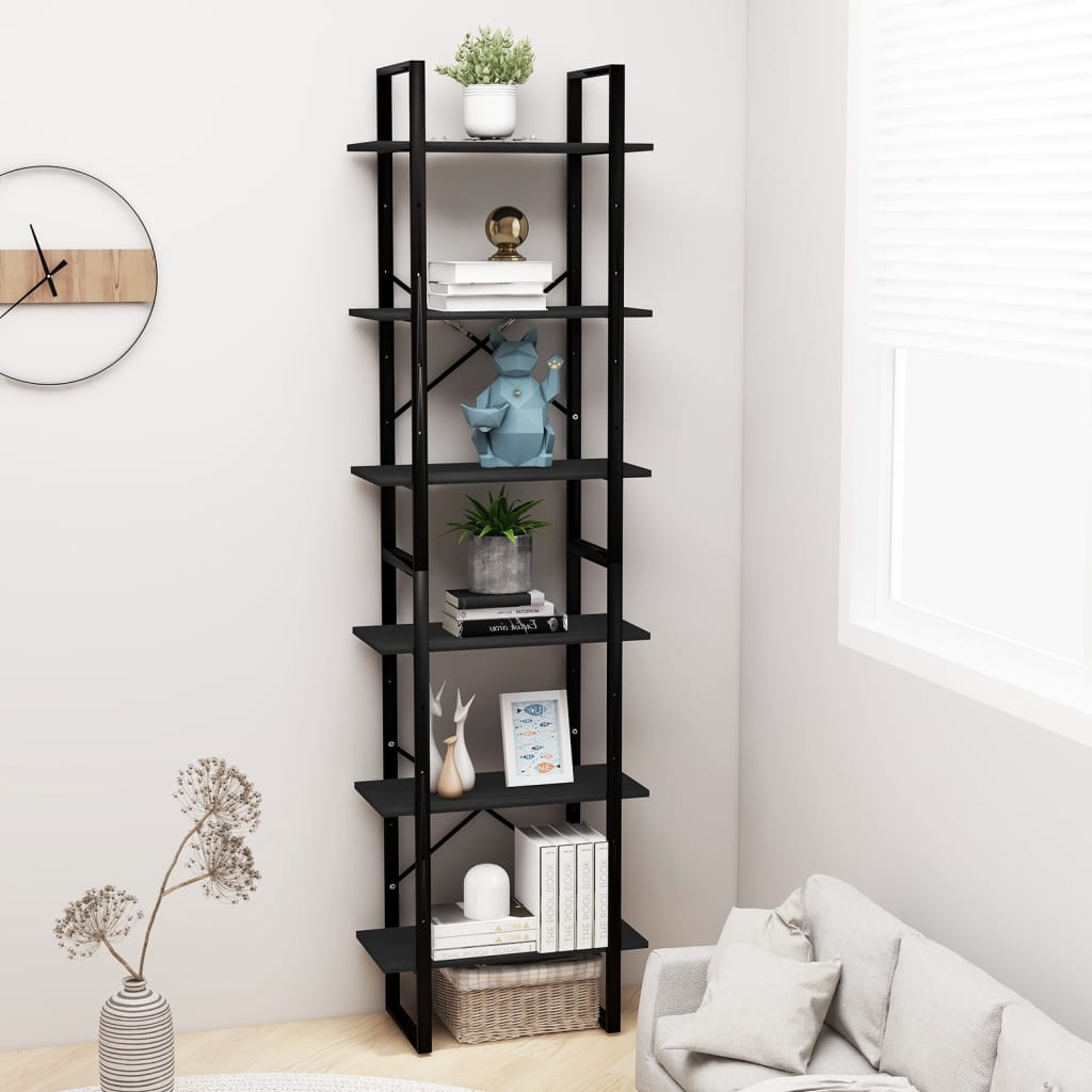 

vidaXL Opbergrekken 2 st 60x30x210 cm massief grenenhout zwart