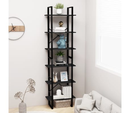 vidaXL Storage Shelf Black 23.6"x11.8"x82.7" Solid Wood Pine