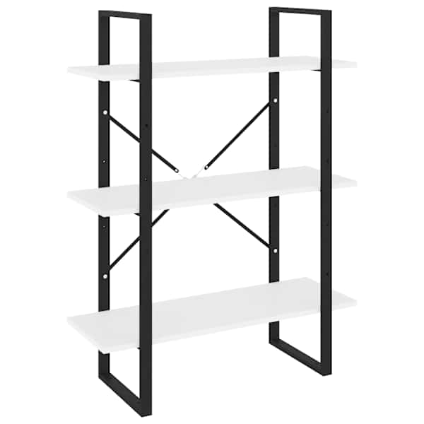 vidaXL raamaturiiul, valge 80 x 30 x 105 cm tehispuit