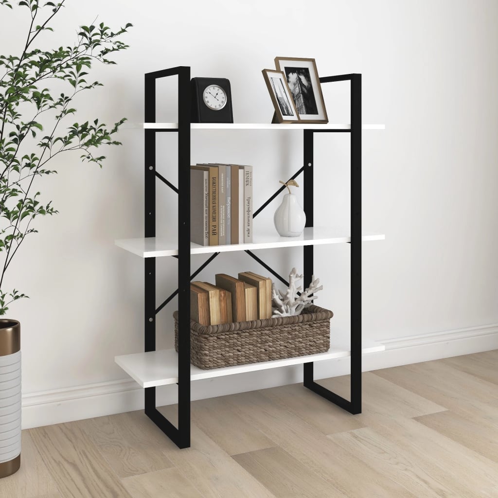 Bibliothèque Blanc 80x30x105 cm Aggloméré