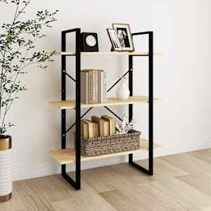 Knjižna omara 3-nadstropna 80x30x105 cm trdna borovina