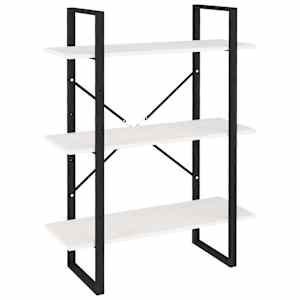 Knihovna se 3 policemi bílá 80 x 30 x 105 cm masivní borovice - obrázek 2