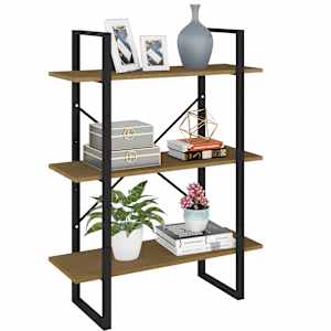 vidaXL 3-poziomowy regał na książki, 80x30x105 cm, drewno sosnowe