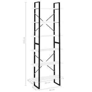 Vysoký regál bílý 80 x 30 x 210 cm kompozitní dřevo - obrázek 8