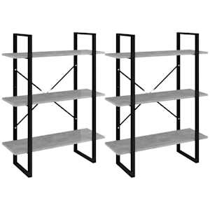 Vysoký regál betonově šedý 80 x 30 x 210 cm dřevotříska - obrázek 7
