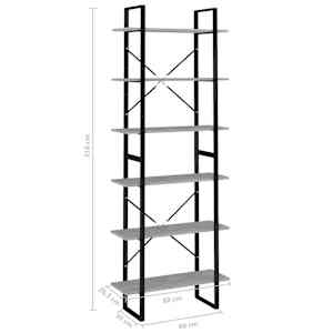 Vysoký regál betonově šedý 80 x 30 x 210 cm dřevotříska - obrázek 8