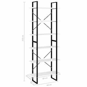 Vysoký regál bílý 80 x 30 x 210 cm masivní borové dřevo - obrázek 9