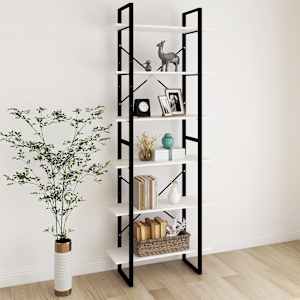 Visoka omara bela 80x30x210 cm trdna borovina