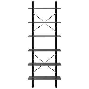 Vysoký regál šedý 80 x 30 x 210 cm masivní borové dřevo - obrázek 5