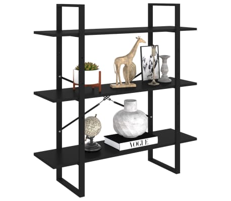 vidaXL Regał na książki, czarny 100x30x105 cm, materiał drewnopochodny