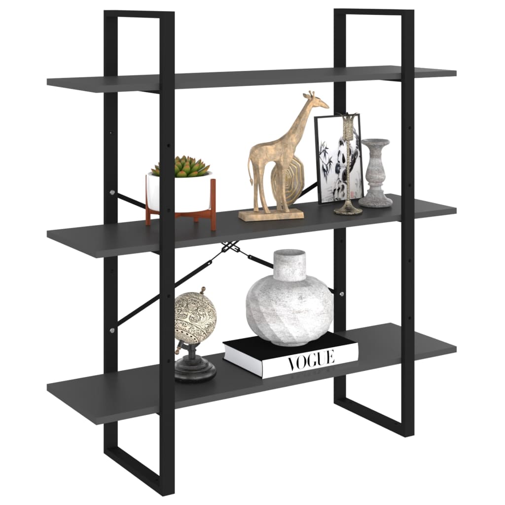 

vidaXL Boekenkast 100x30x105 cm spaanplaat grijs
