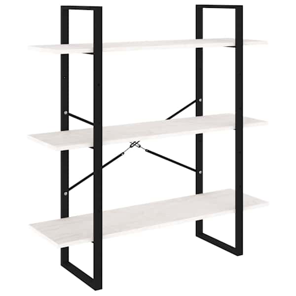 vidaXL 3-korruseline raamaturiiul, 100 x 30 x 105 cm, valge, m&auml;nnipuit