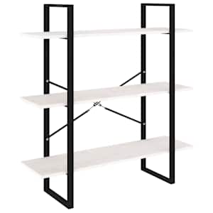 Knihovna se 3 policemi bílá 100 x 30 x 105 cm masivní borovice - obrázek 2