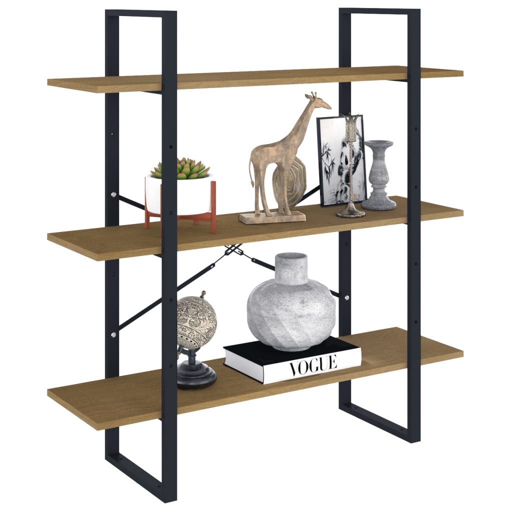 

vidaXL Boekenkast met 3 schappen 100x30x105 cm grenenhout bruin