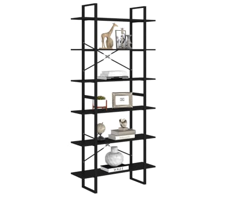 vidaXL Wysoki regał, czarny, 100x30x210 cm, materiał drewnopochodny