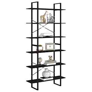 vidaXL Wysoki regał, czarny, 100x30x210 cm, materiał drewnopochodny