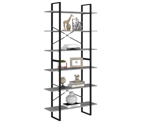 vidaXL High Cabinet Concrete Grey 100x30x210 cm Engineered Wood